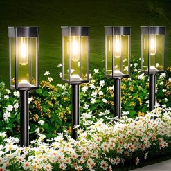 12-Pack Solar Pathway Lights – Warm White Waterproof Outdoor Landscape Lighting